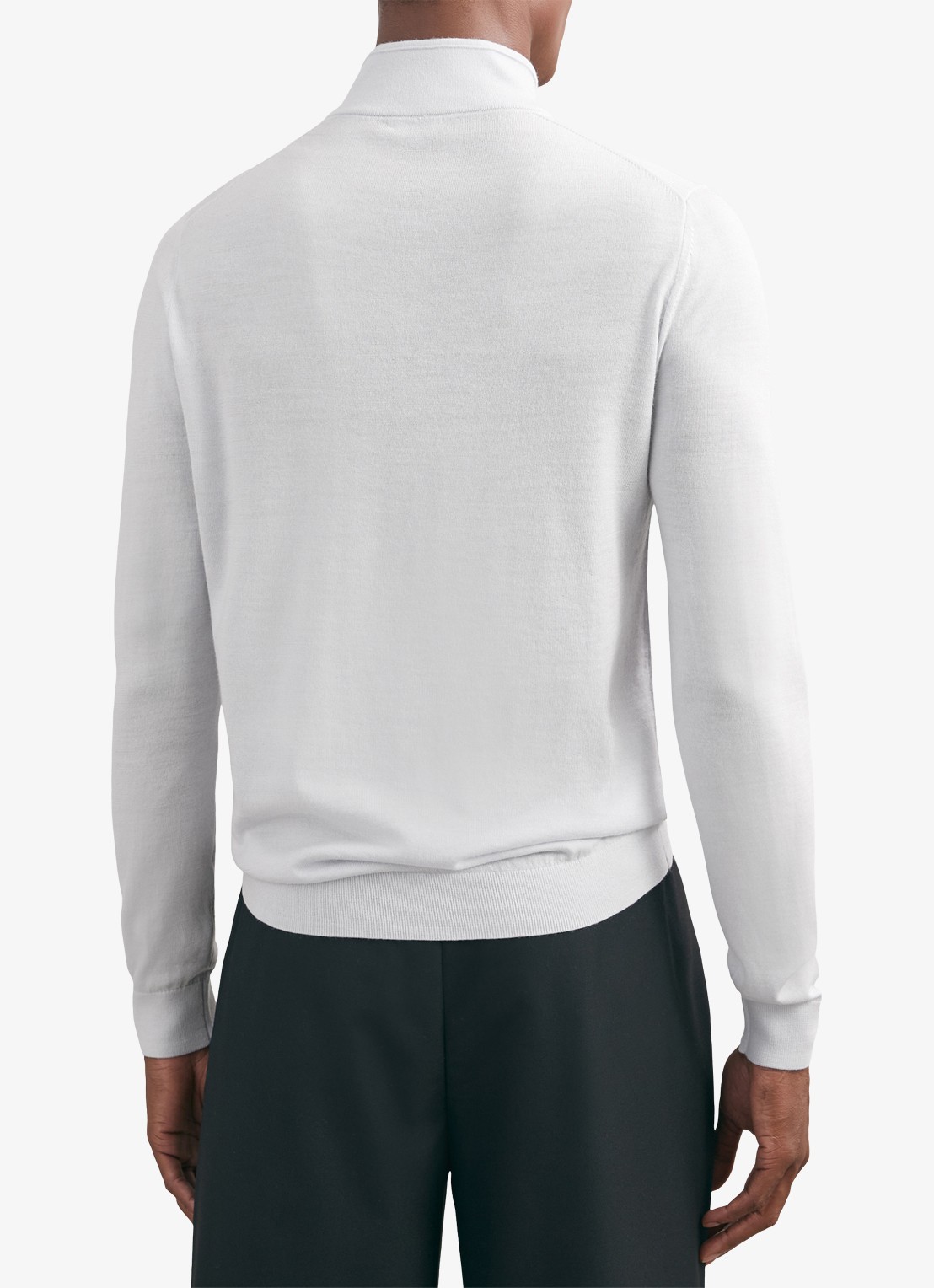 Reiss Blackhall schipperstrui van wol met halve rits  - achterkant 4 lichtblauw