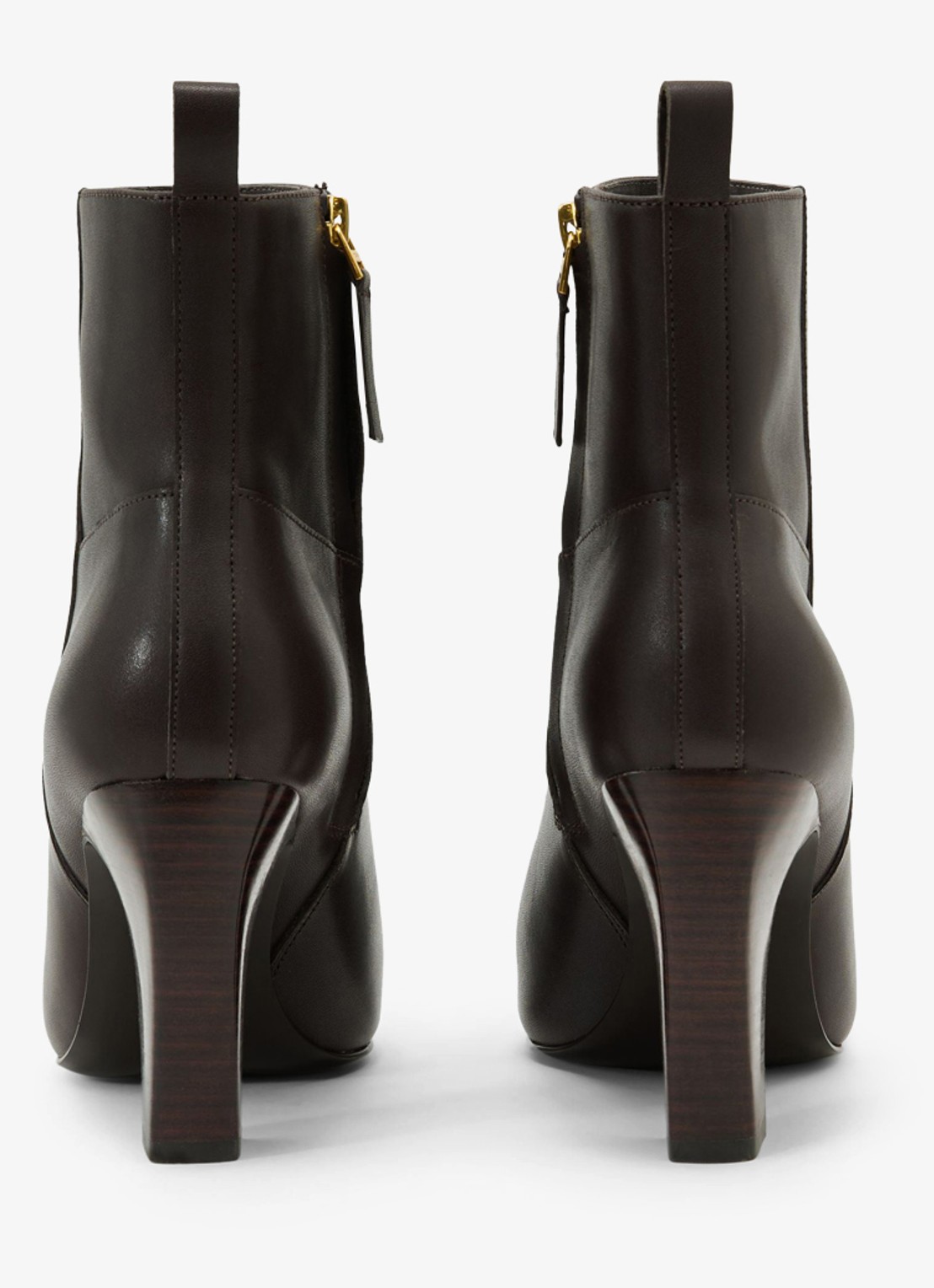 Reiss BLAKELY enkellaars van leer  - detail 4 chocoladebruin