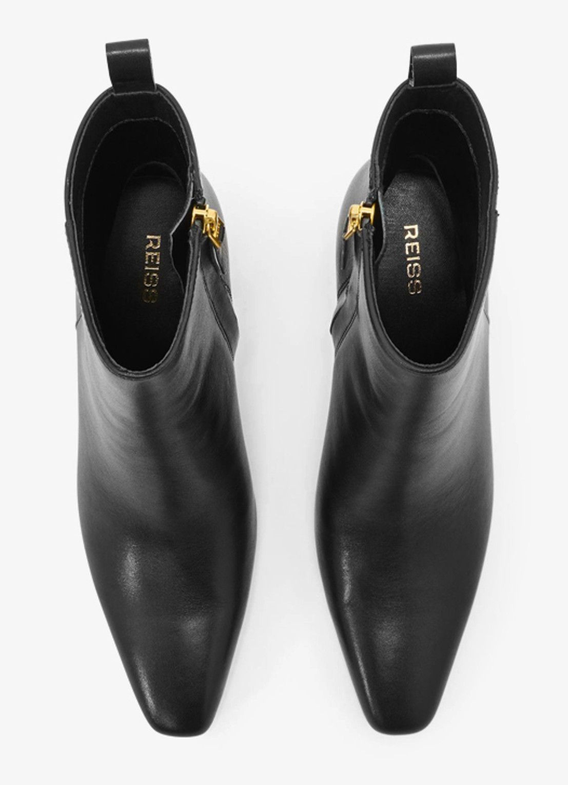 Reiss BLAKELY enkellaars van leer  - detail 3 zwart