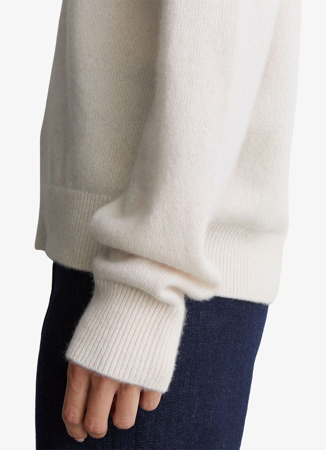 Reiss Blanche fijngebreide trui van kasjmier met V-hals - detail 3 wit