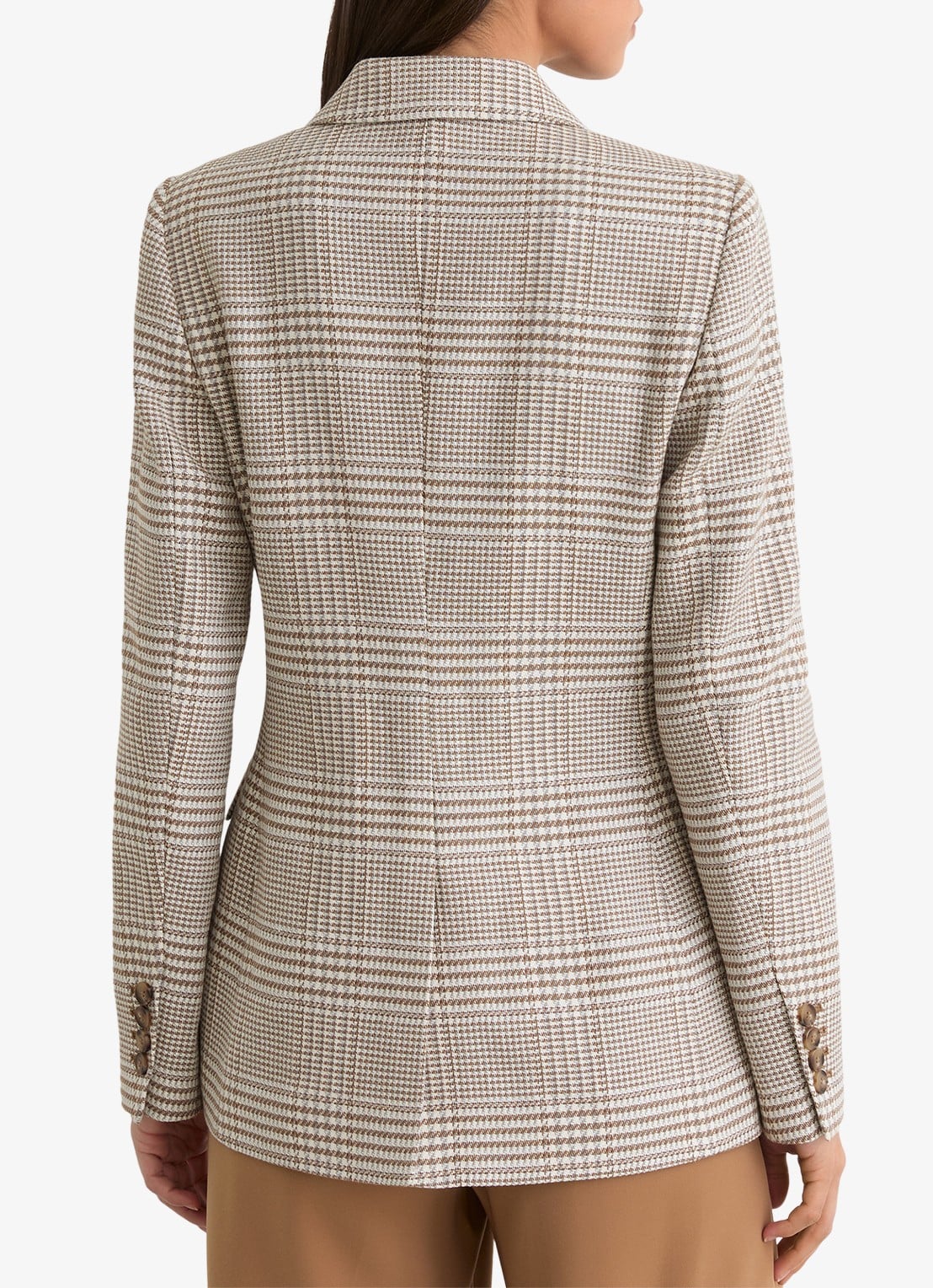Reiss Blazer met pied-de-poule dessin - achterkant beige