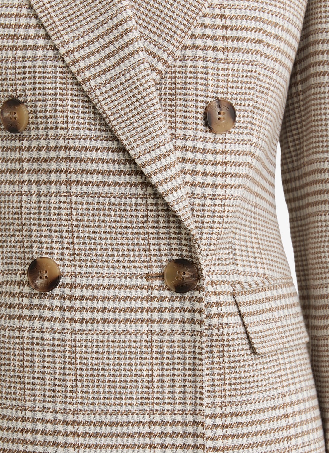 Reiss Blazer met pied-de-poule dessin - detail 6 beige