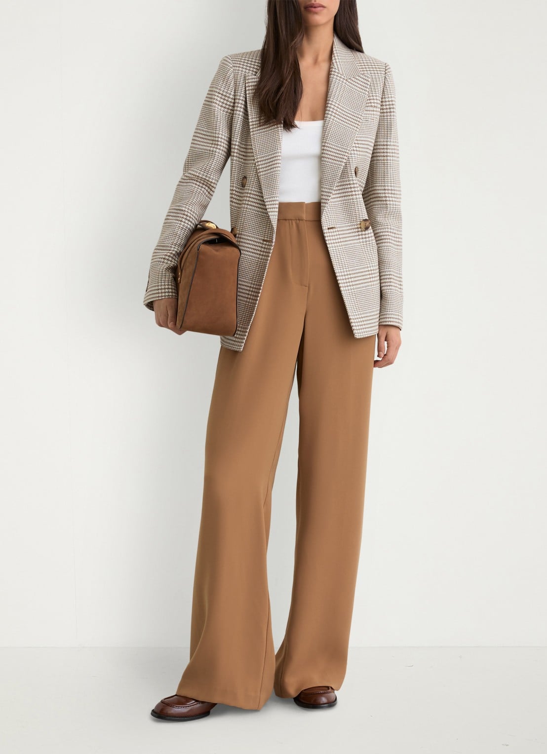 Reiss Blazer met pied-de-poule dessin - voorkant 3 beige