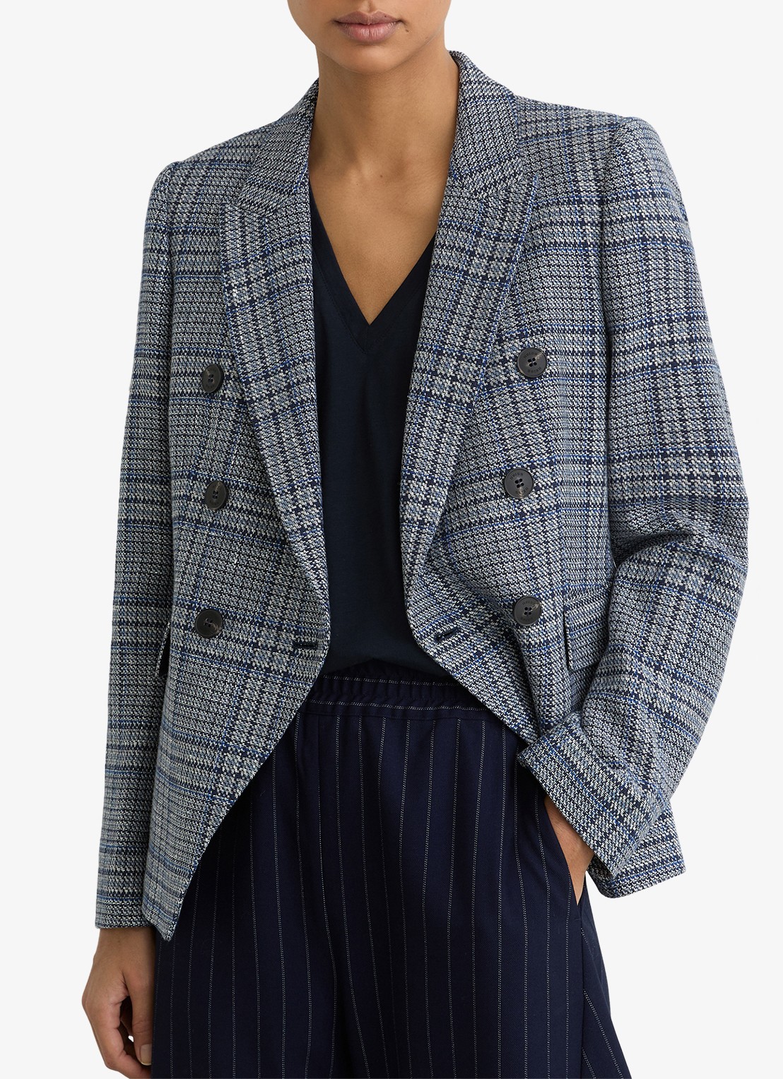 Reiss Blazer met pied-de-poule dessin - detail middengrijs