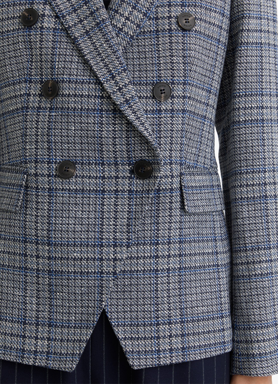 Reiss Blazer met pied-de-poule dessin - detail 2 middengrijs