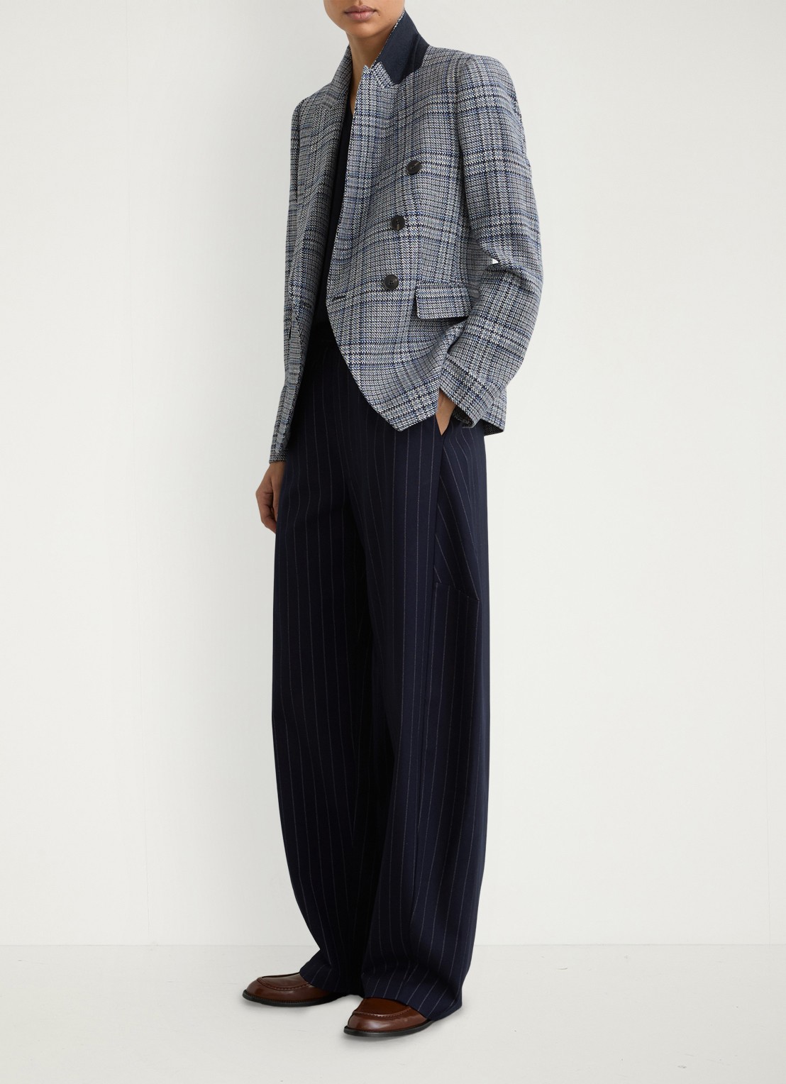 Reiss Blazer met pied-de-poule dessin - voorkant 5 middengrijs