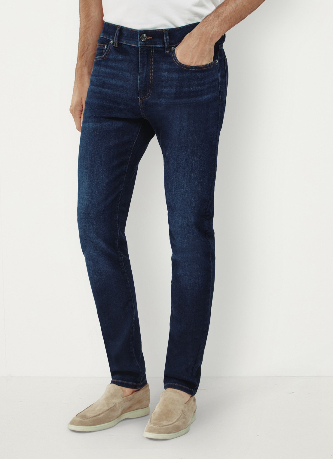 Reiss Bleaker skinny jeans met donkere wassing - detail 3 indigo