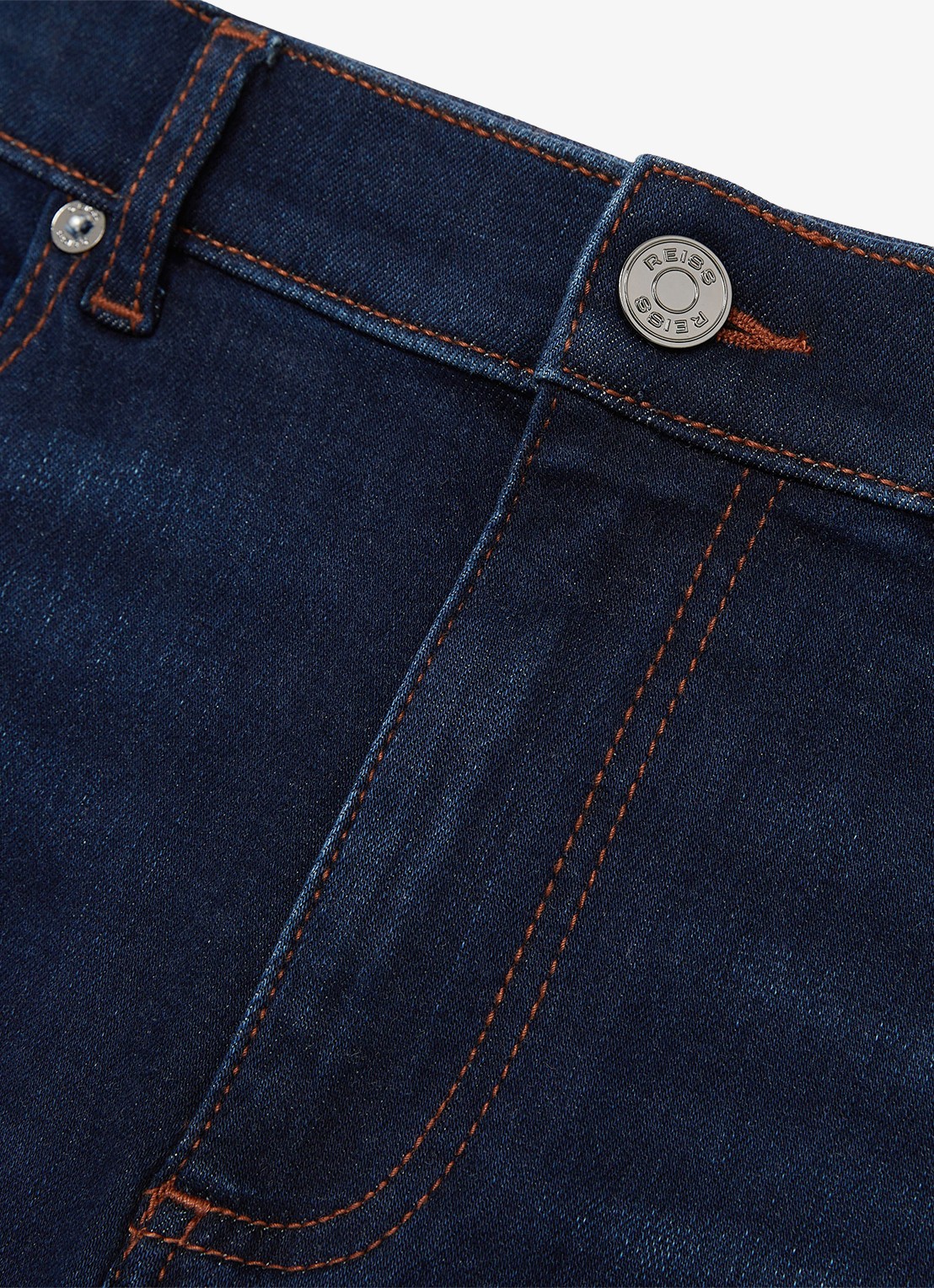 Reiss Bleaker skinny jeans met donkere wassing - detail 4 indigo