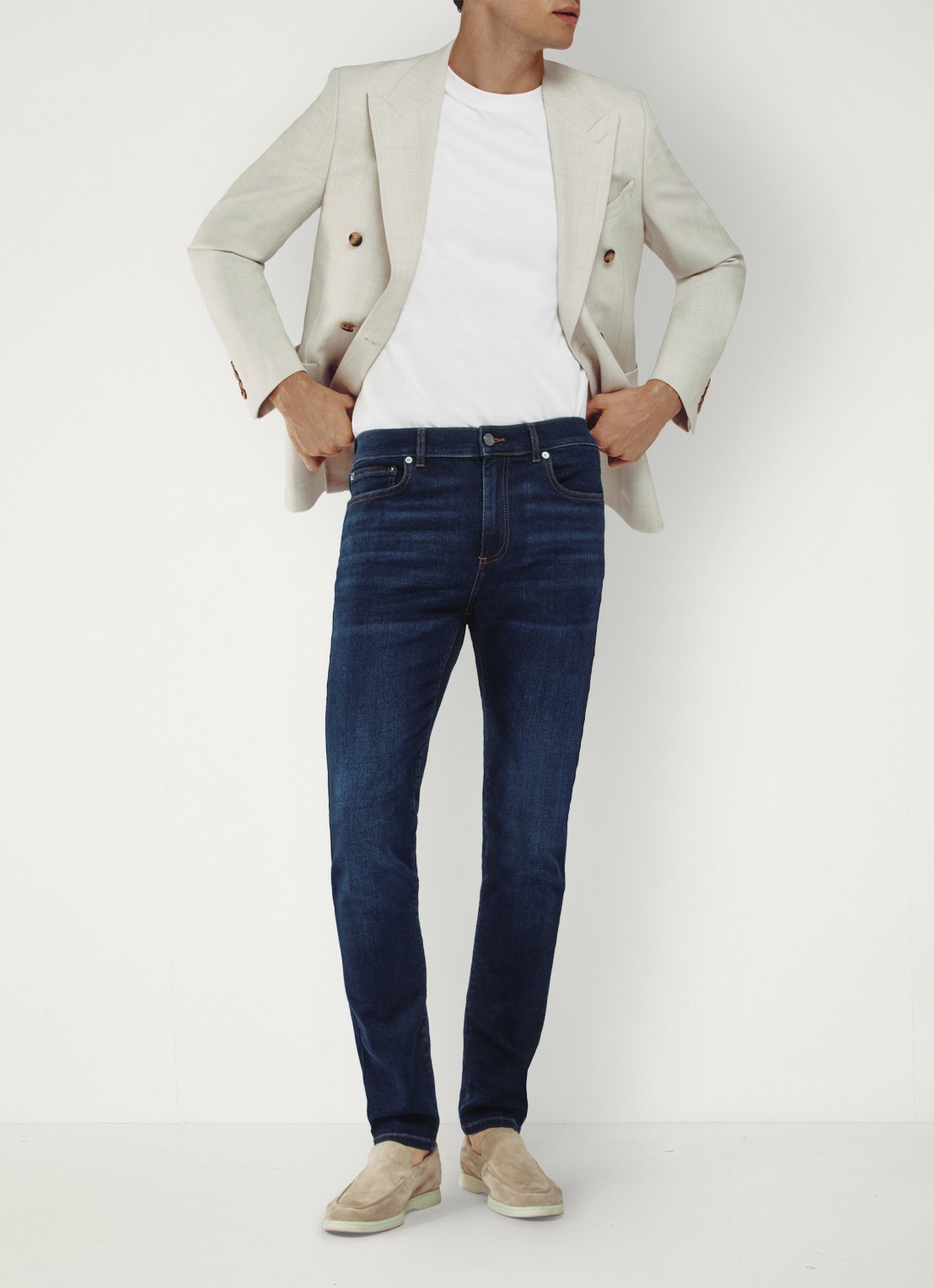 Reiss Bleaker skinny jeans met donkere wassing - voorkant 2 indigo