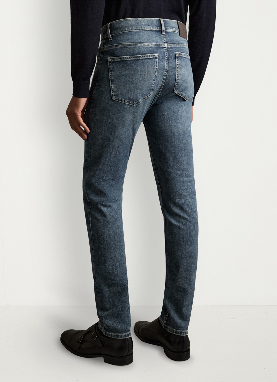 Reiss Bleaker skinny jeans met donkere wassing - achterkant 6 washed indigo