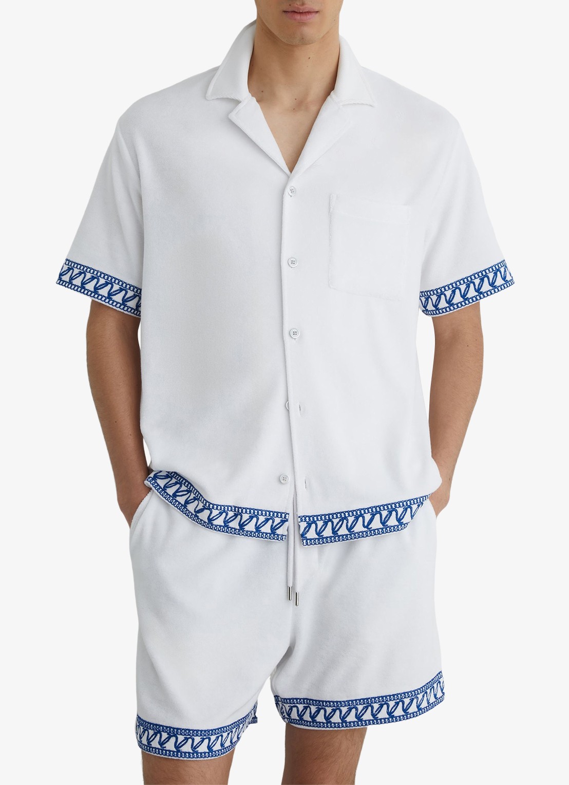Reiss Bleeker regular fit overhemd met borduring - detail 3 white / wit
