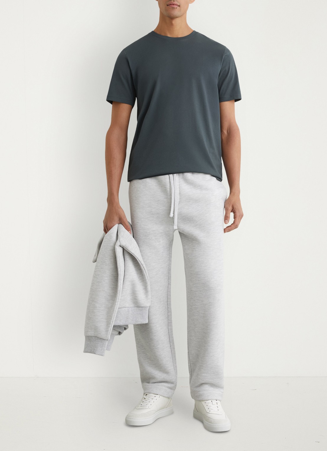 Reiss BLESS Katoen Crew-Neck Tailored-Fit T-Shirt - voorkant 6 staalblauw
