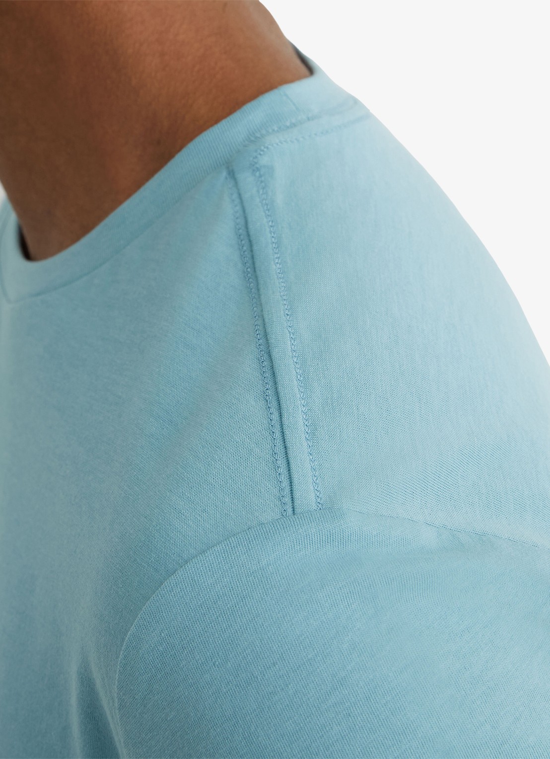 Reiss BLESS Katoen Crew-Neck Tailored-Fit T-Shirt - detail 5 blauw
