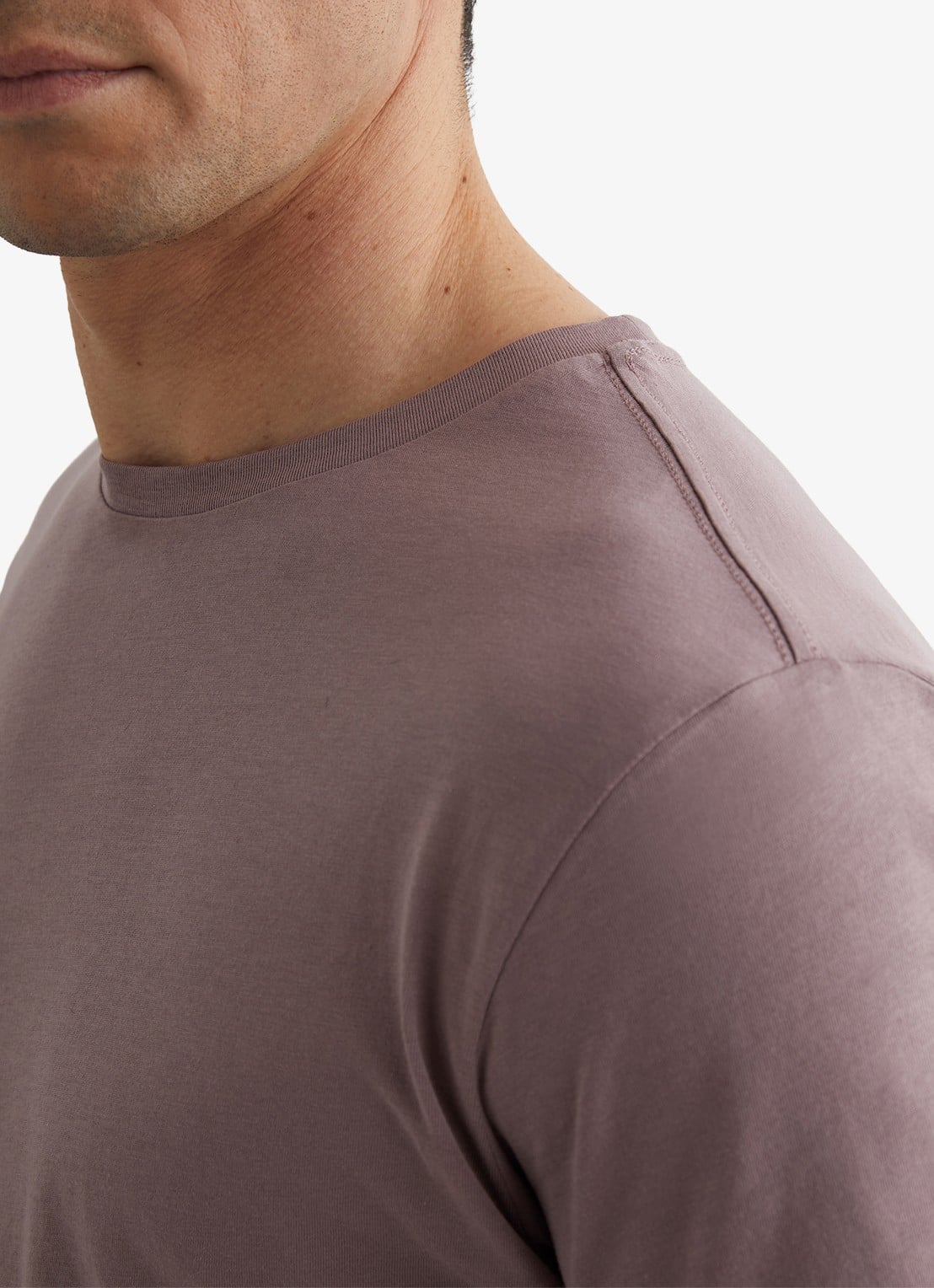 Reiss BLESS Katoen Crew-Neck Tailored-Fit T-Shirt - detail 2 donkerbeige