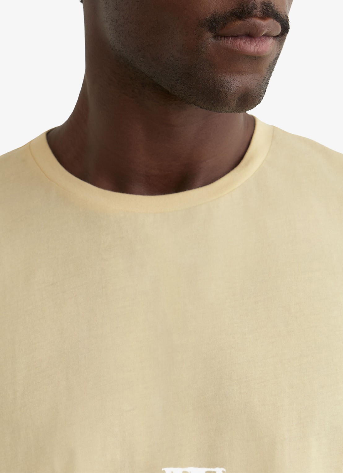 Reiss BLESS Katoen Crew-Neck Tailored-Fit T-Shirt - detail 5 geel