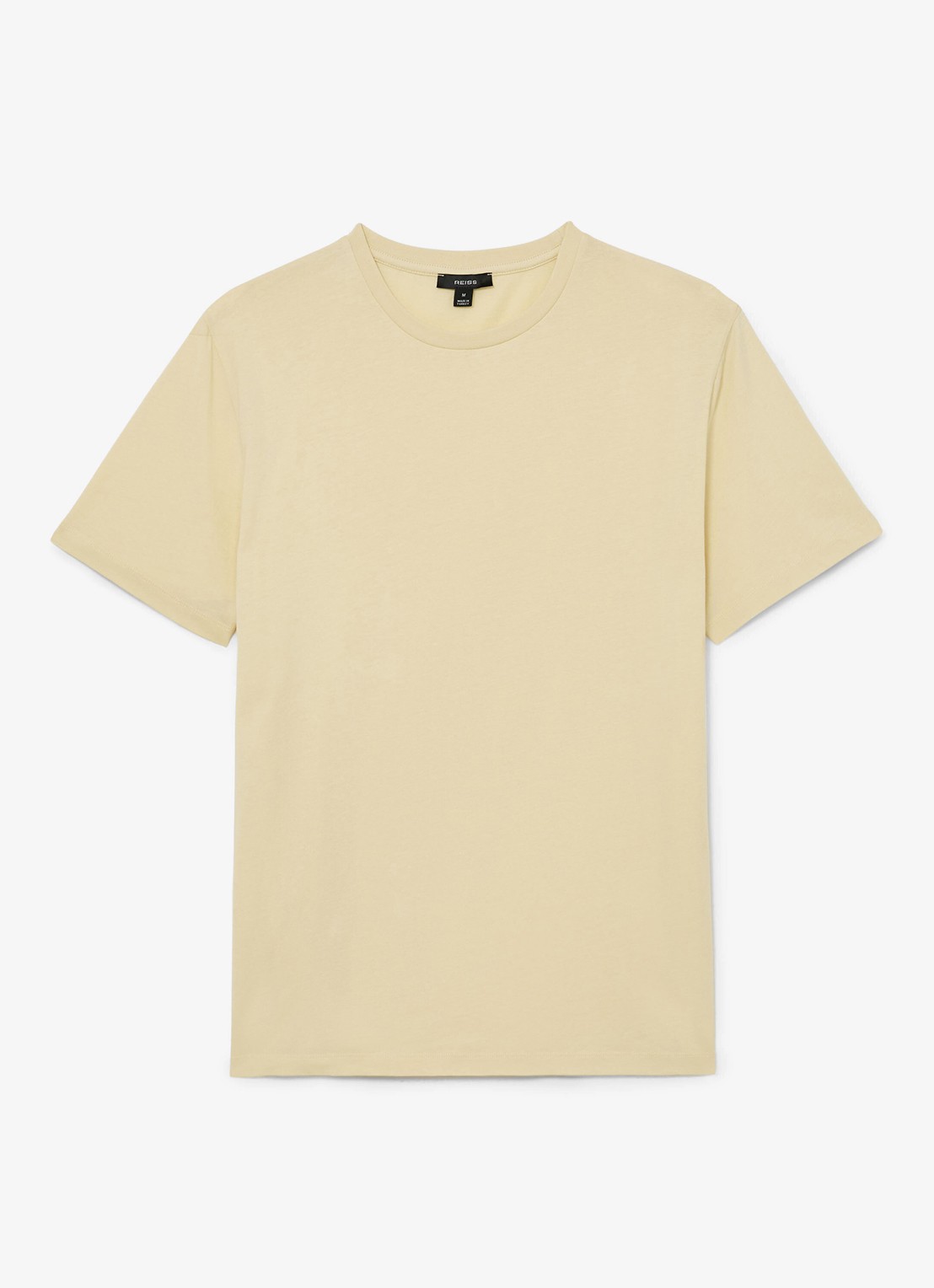 Reiss BLESS Katoen Crew-Neck Tailored-Fit T-Shirt - voorkant 2 geel