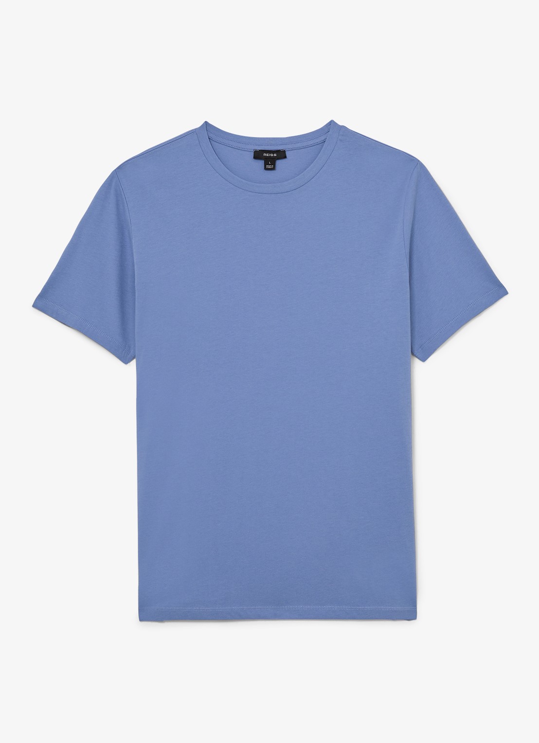 Reiss BLESS Katoen Crew-Neck Tailored-Fit T-Shirt - voorkant 4 blauw
