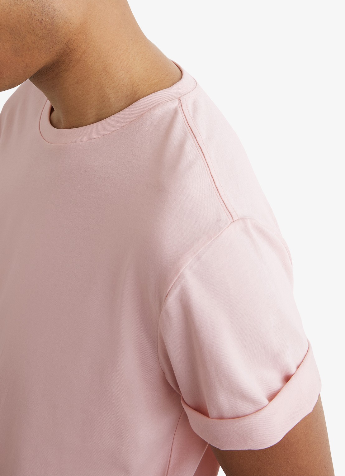 Reiss BLESS Katoen Crew-Neck Tailored-Fit T-Shirt - detail 2 lichtroze