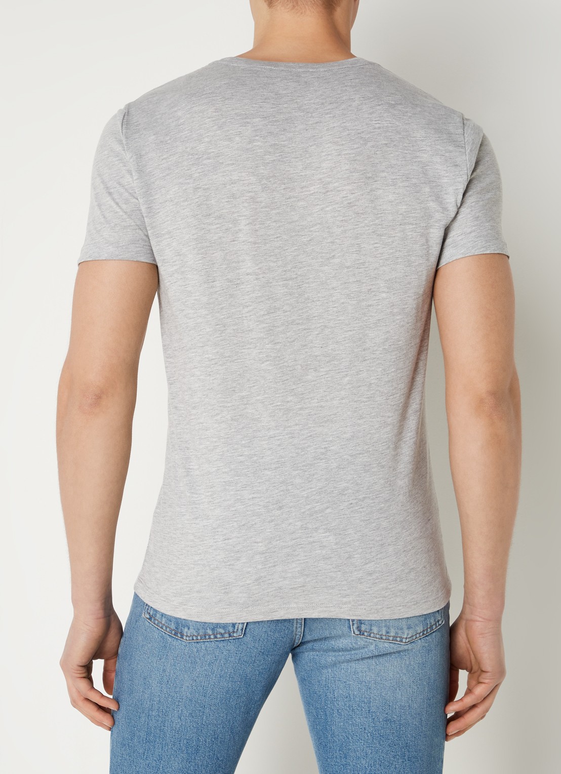 Reiss Bless T-shirt met gemêleerd dessin - achterkant 4 grijsmele