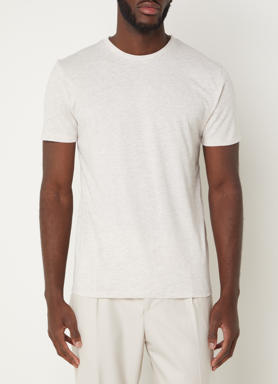 Reiss Bless T-shirt met gemêleerd dessin - detail 4 khaki