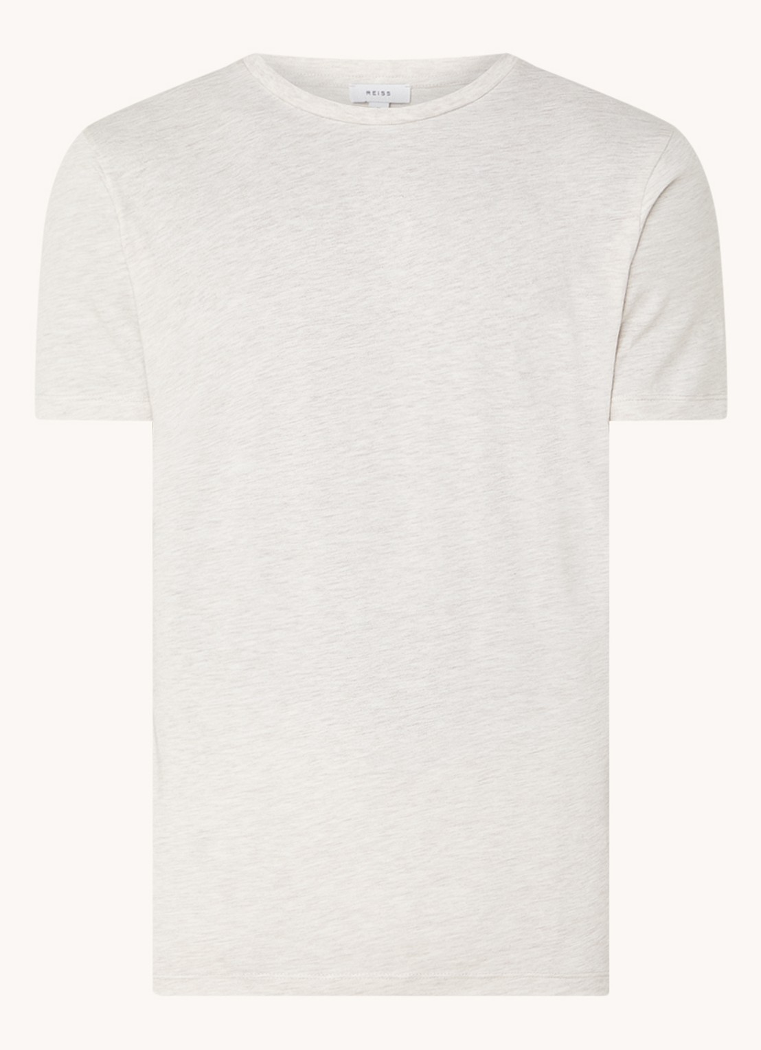 Reiss Bless T-shirt met gemêleerd dessin - voorkant khaki