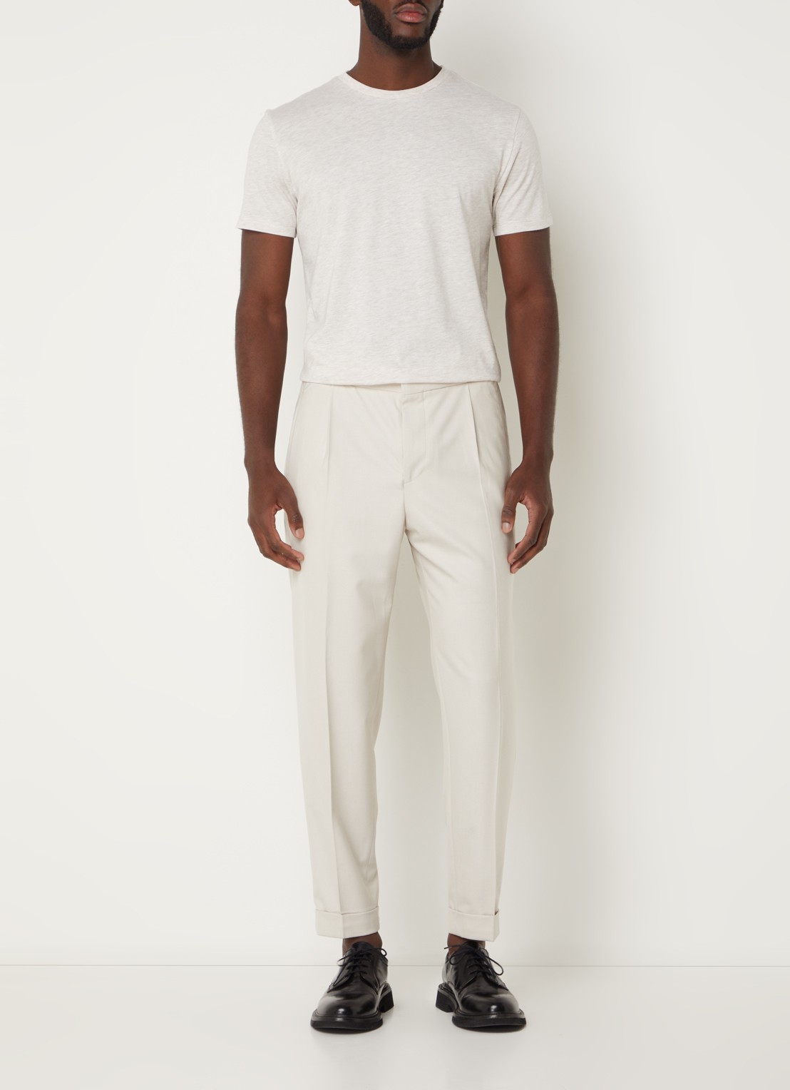 Reiss Bless T-shirt met gemêleerd dessin - voorkant 2 khaki