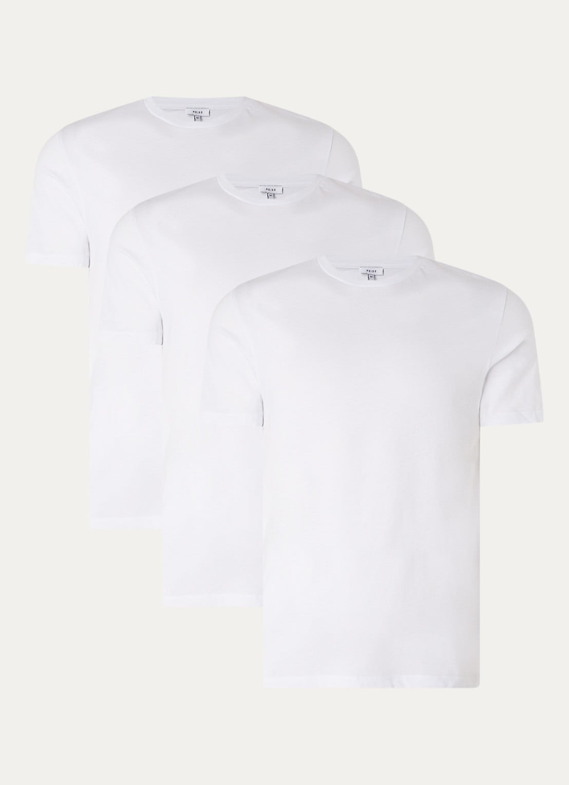 Reiss Bless T-shirt met ronde hals in 3-pack - voorkant 3 white / wit
