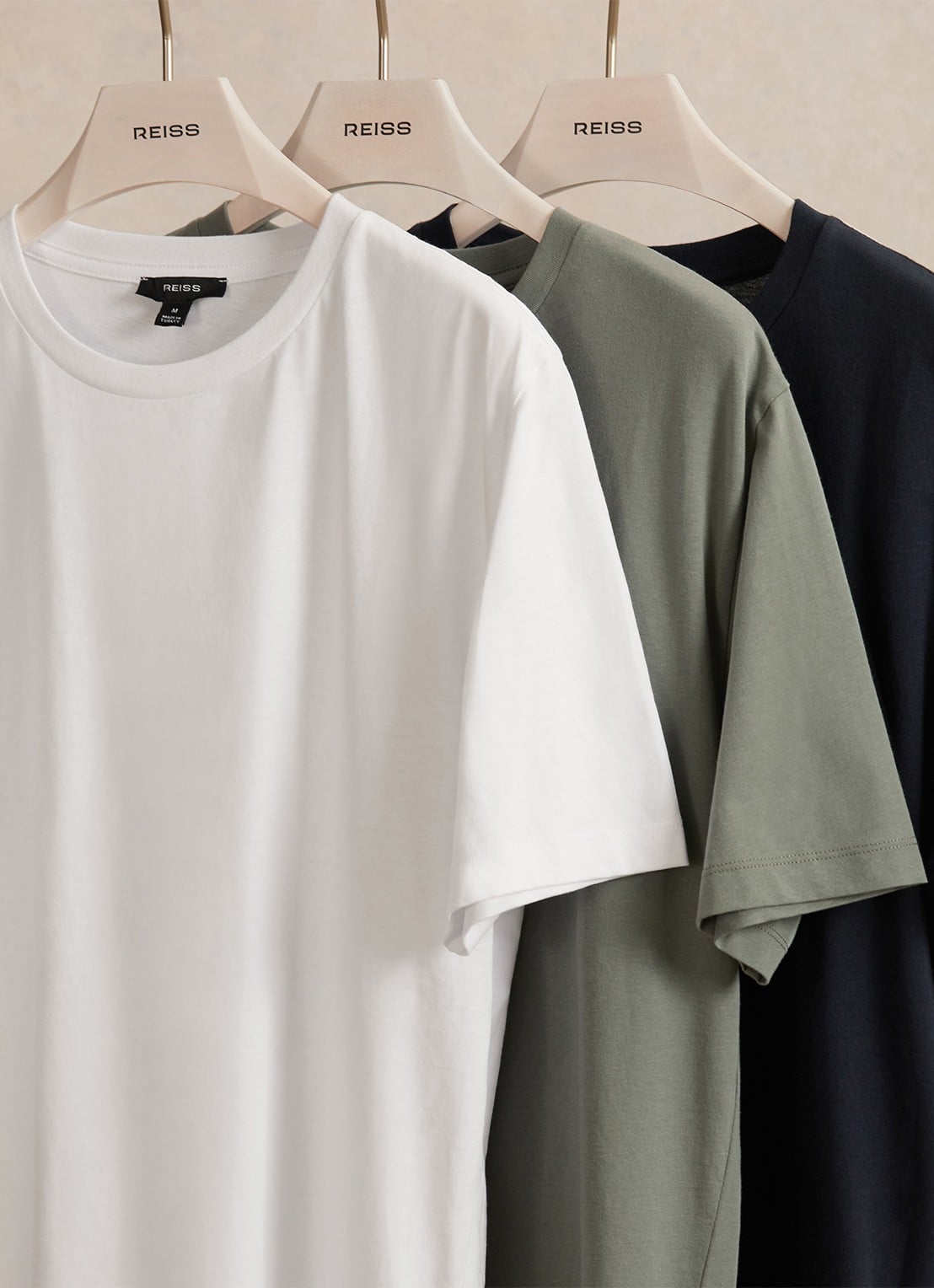 Reiss Bless T-shirt met ronde hals in 3-pack - voorkant 5 zwart