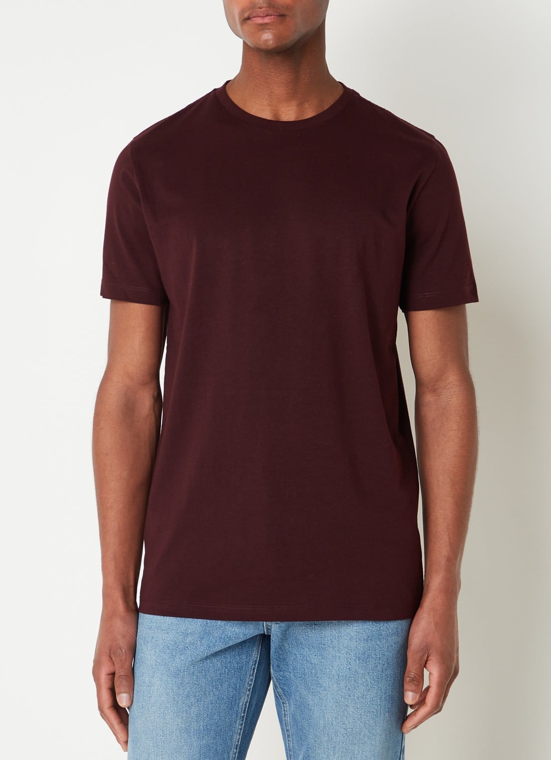 Reiss Bless T-shirt met ronde hals   - detail 4 bordeauxrood