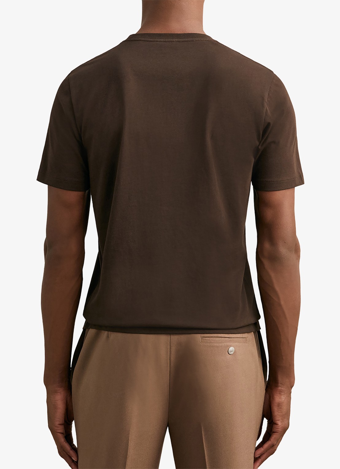 Reiss Bless t-shirt met ronde hals - achterkant donkerbruin