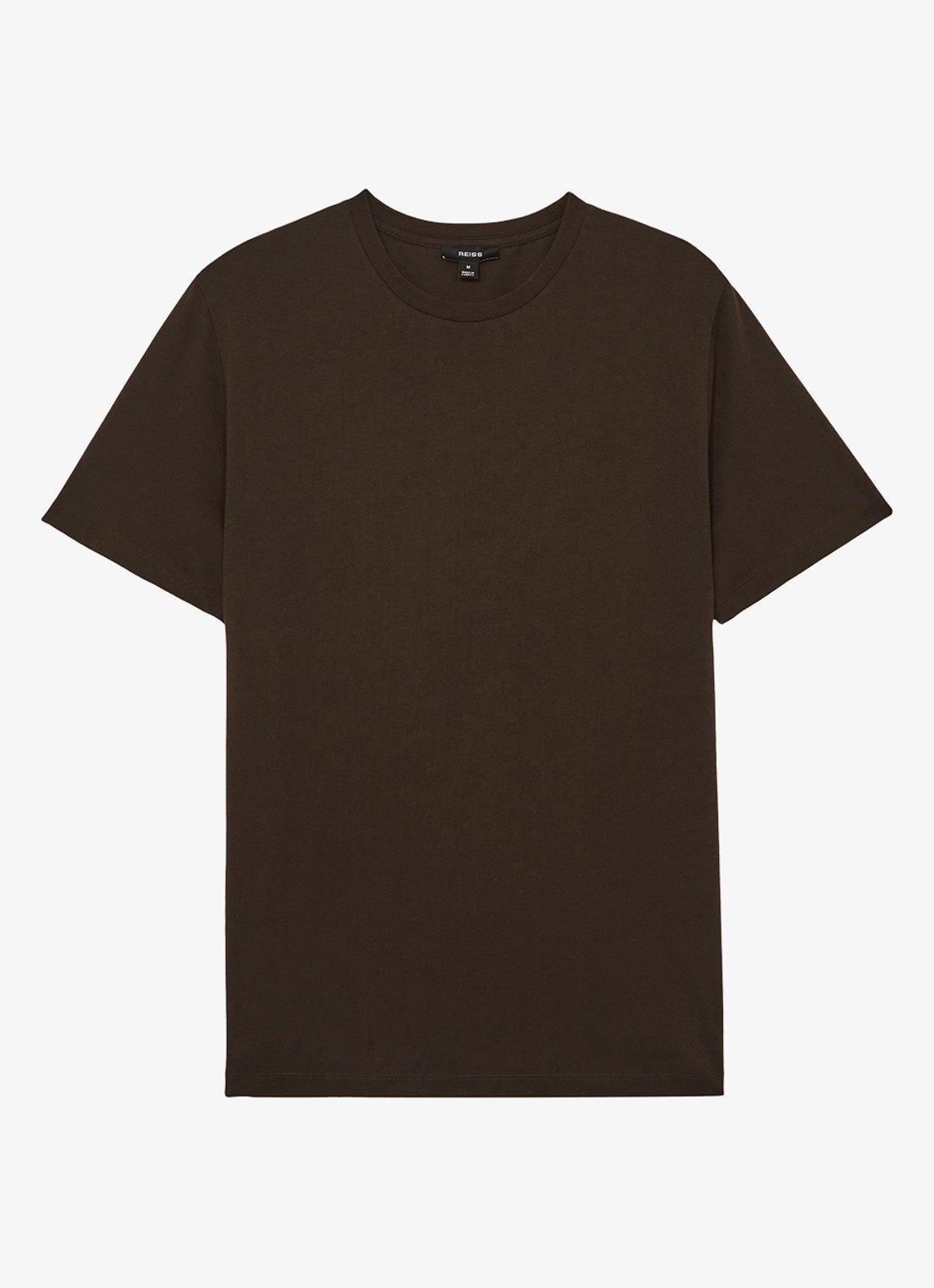 Reiss Bless t-shirt met ronde hals - voorkant 4 donkerbruin
