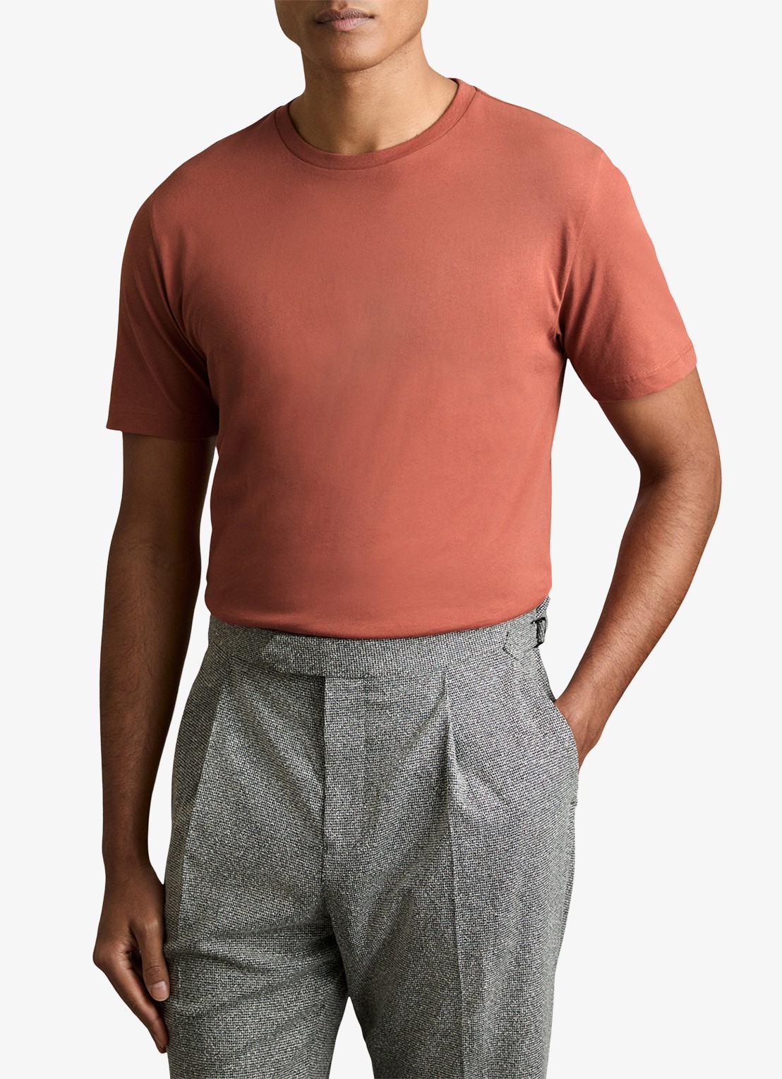 Reiss Bless T-shirt met stretch - detail roze