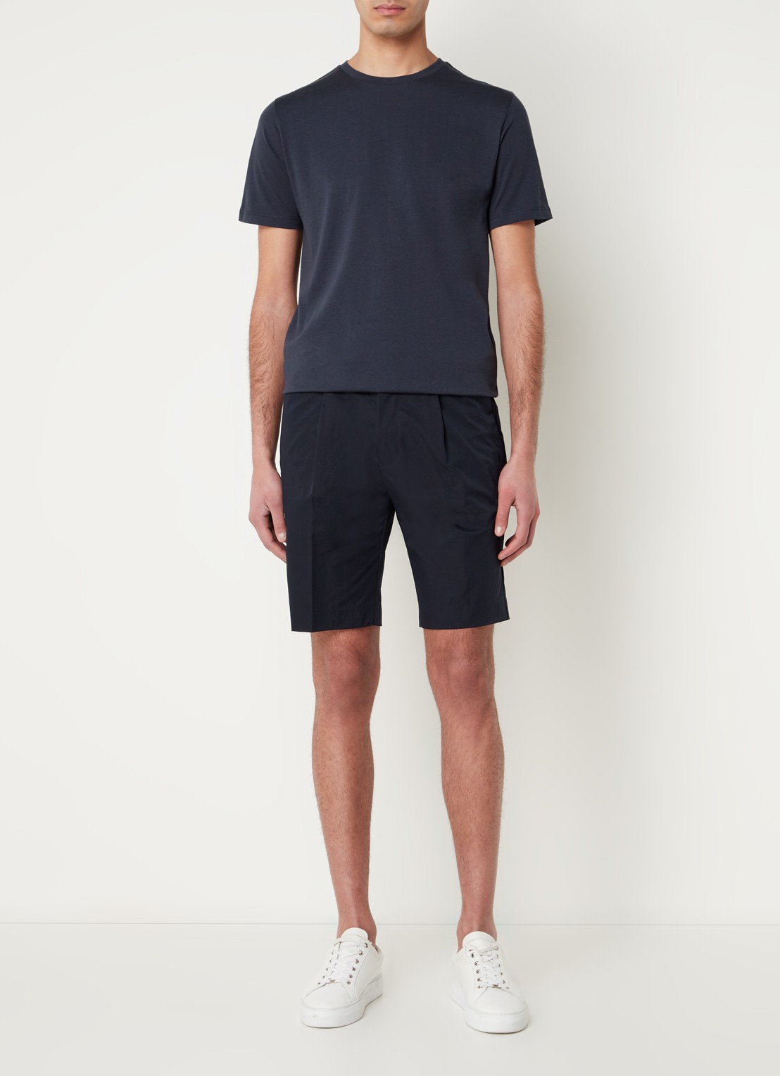Reiss Bless T-shirt van katoen - voorkant 2 donkerblauw