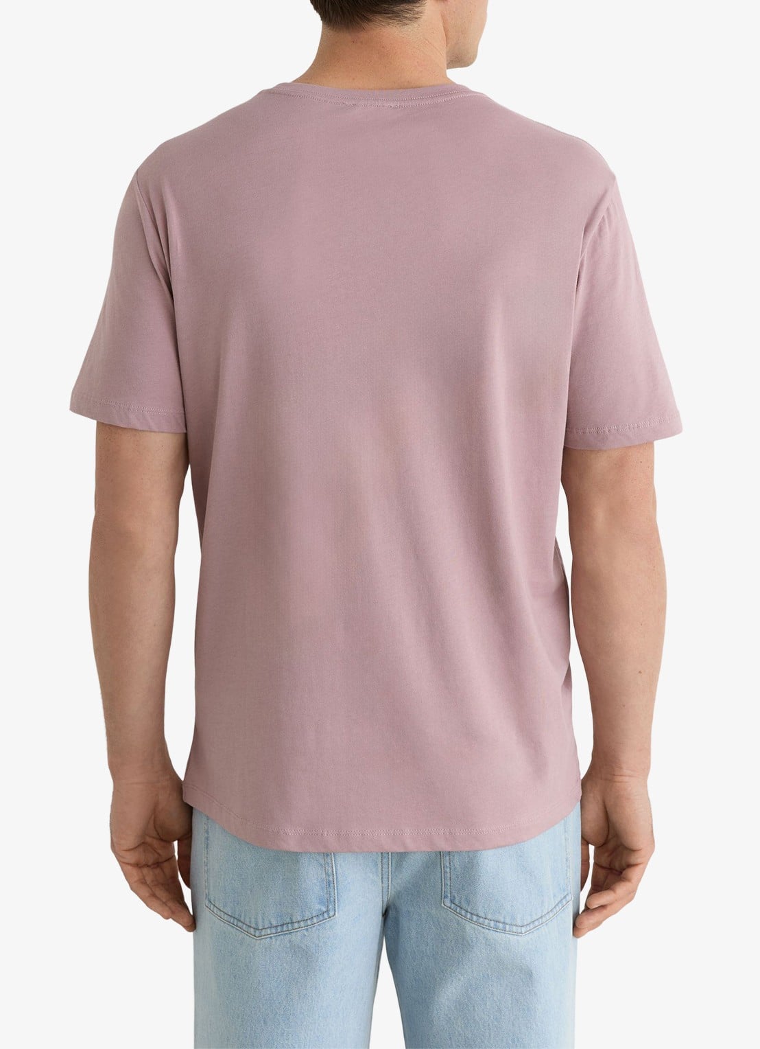 Reiss Bless tailored fit T-shirt met ronde hals - achterkant 5 dusty rose / roze