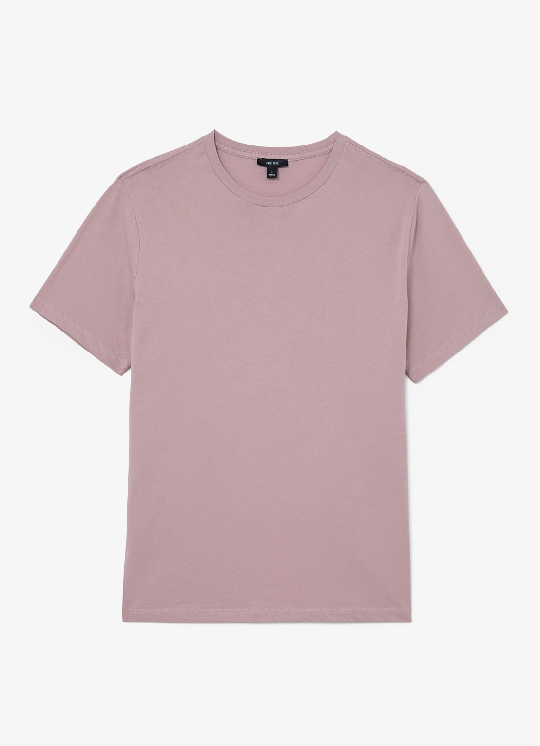 Reiss Bless tailored fit T-shirt met ronde hals - voorkant 3 dusty rose / roze