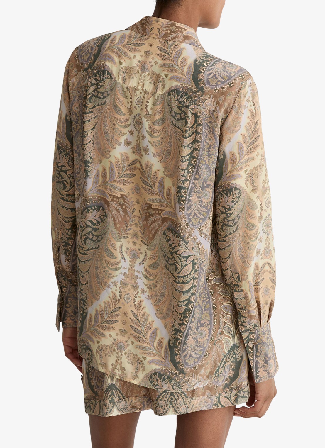 Reiss Blouse met jacquard dessin - achterkant 6 zand