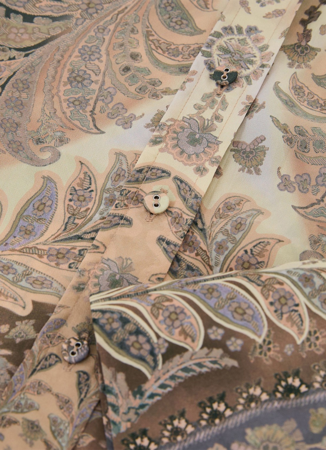 Reiss Blouse met jacquard dessin - detail 5 zand
