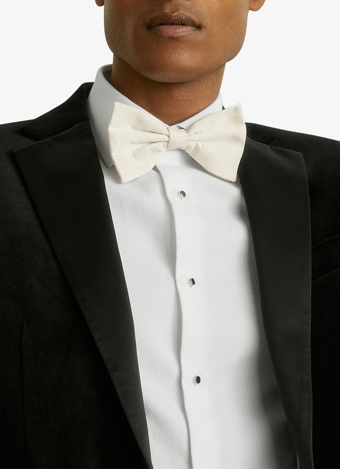 Reiss Boyle vlinderdas van zijde - detail 4 creme