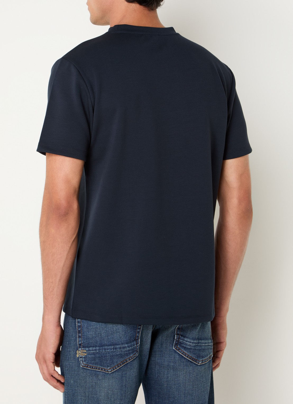 Reiss Bradley T-shirt met stretch - achterkant 3 donkerblauw