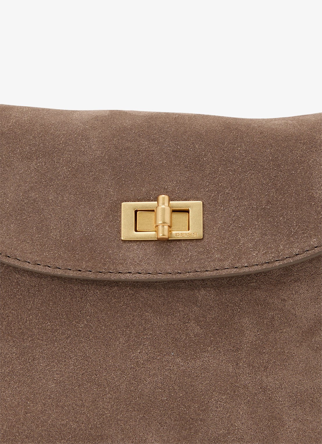 Reiss Brea crossbodytas van leer met suède details - detail 3 donkerbruin