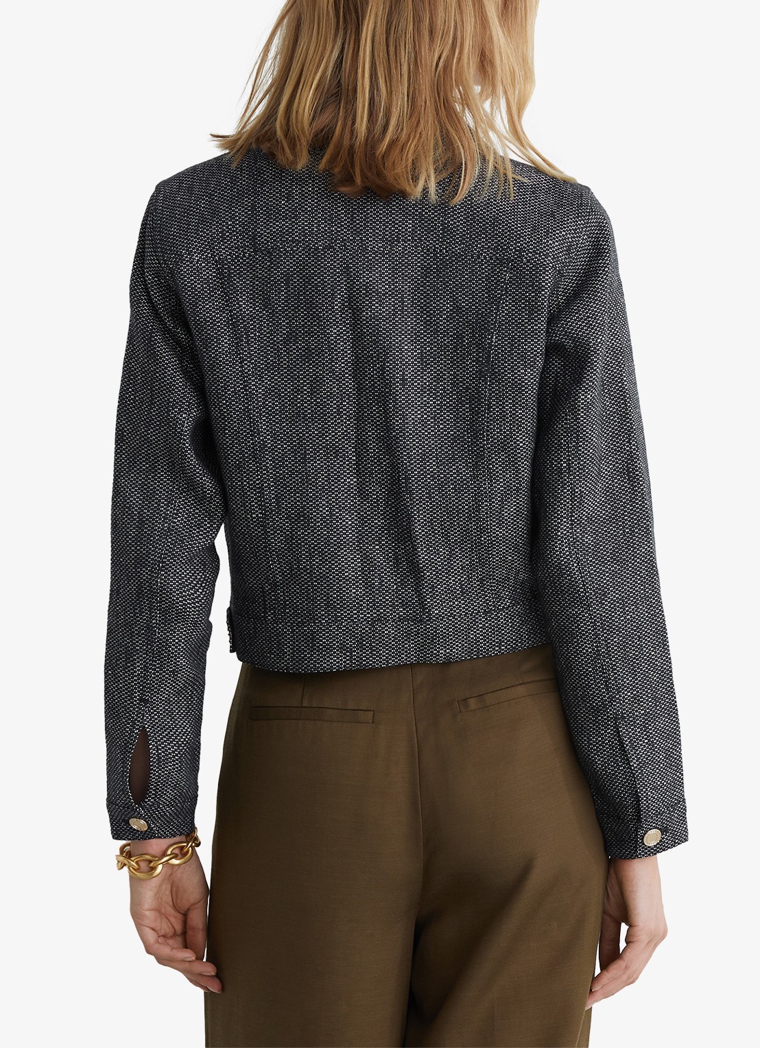 Reiss Bree jack in linnenblend - achterkant 2 blauw