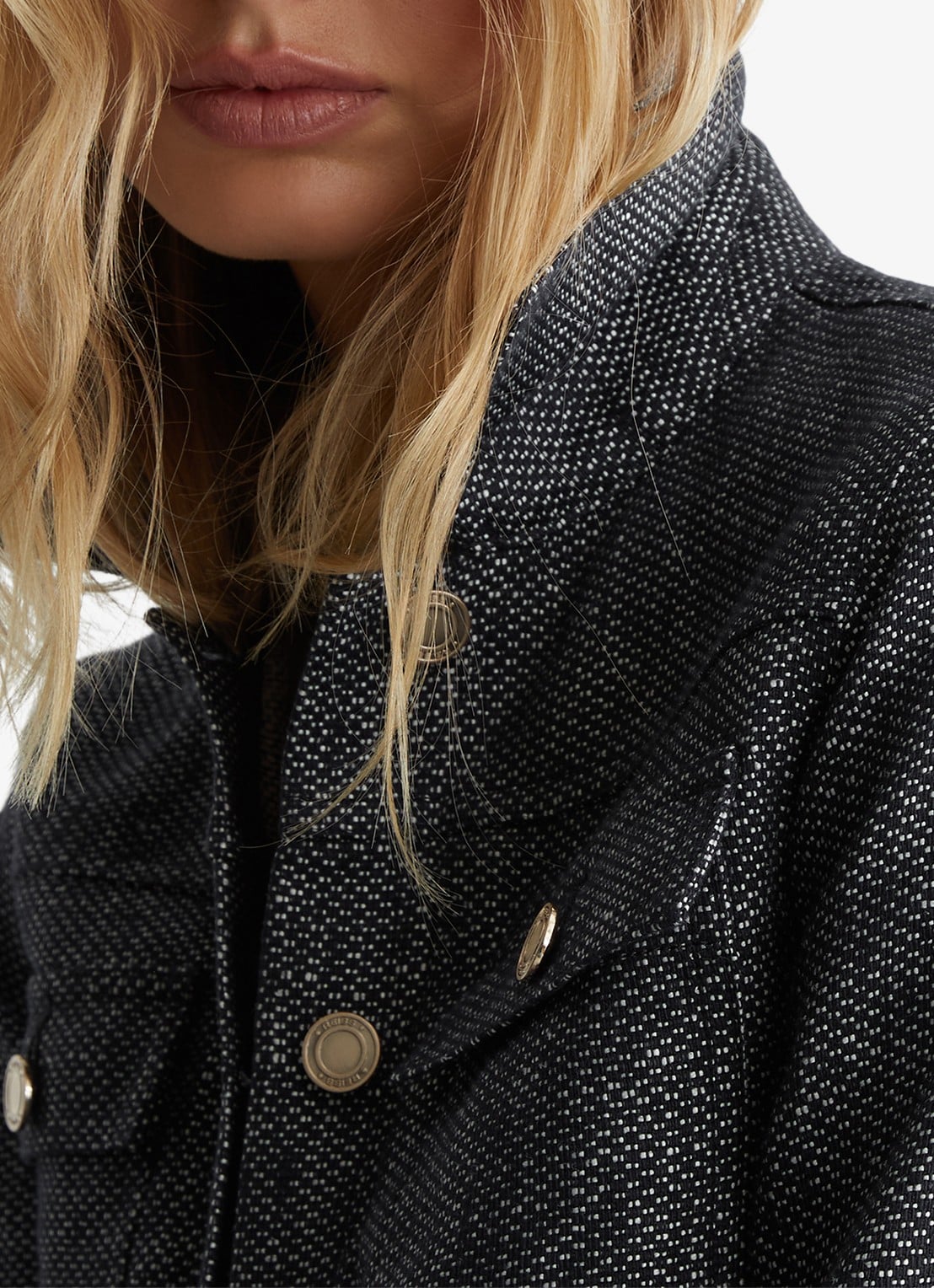 Reiss Bree jack in linnenblend - detail 6 blauw