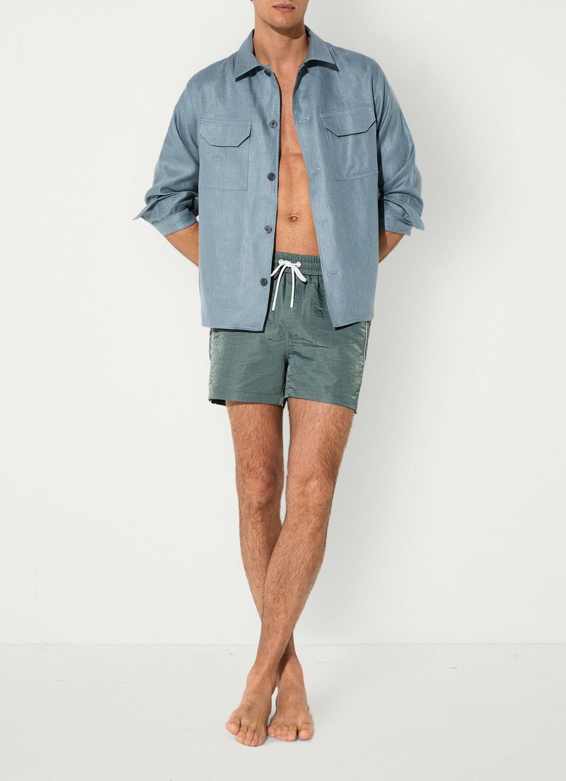 Reiss Breeze zwemshort met logo - voorkant 2 groen
