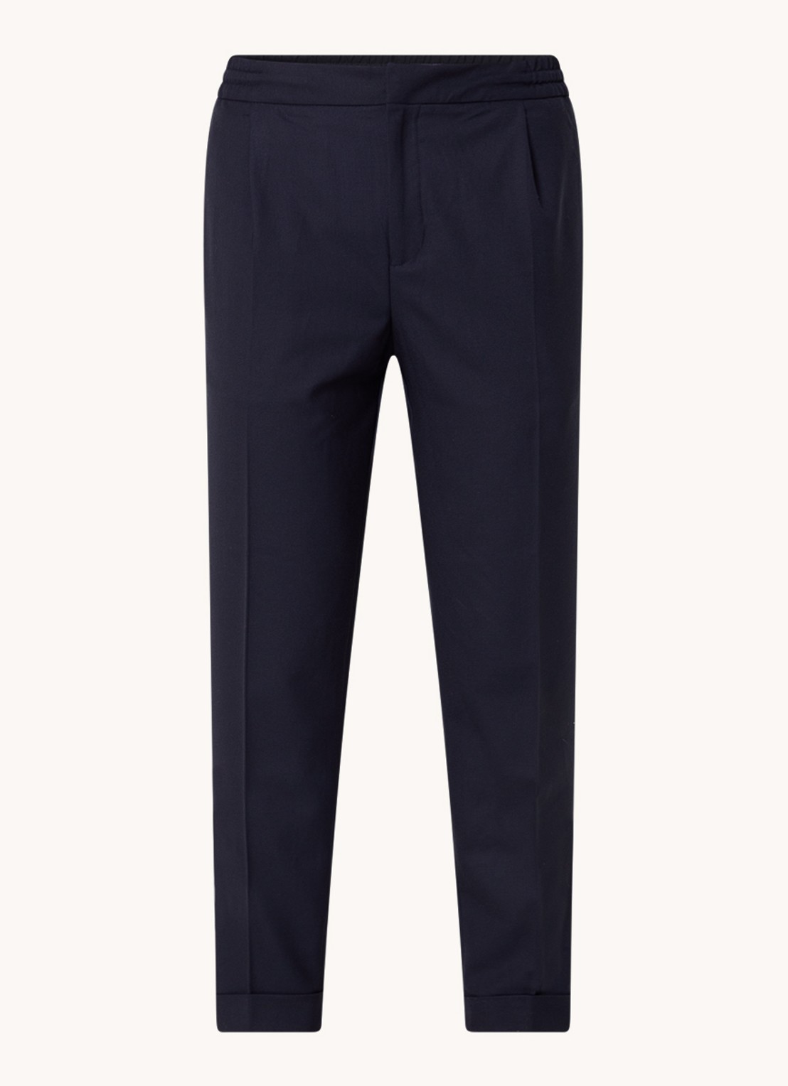 Reiss Brighton tapered fit chino met steekzakken - voorkant donkerblauw