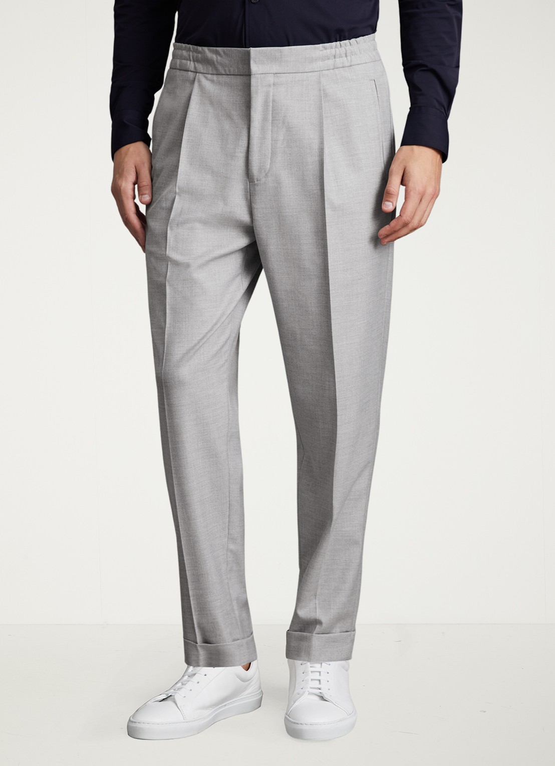 Reiss Brighton tapered fit chino met steekzakken - detail 4 grey / grijs