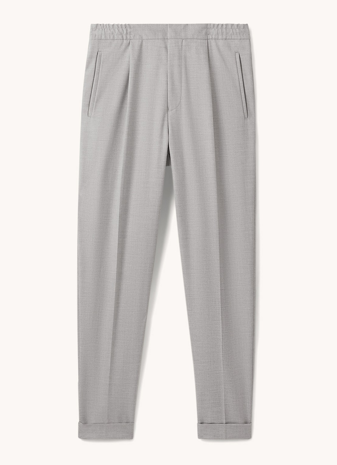 Reiss Brighton tapered fit chino met steekzakken - voorkant 2 grey / grijs