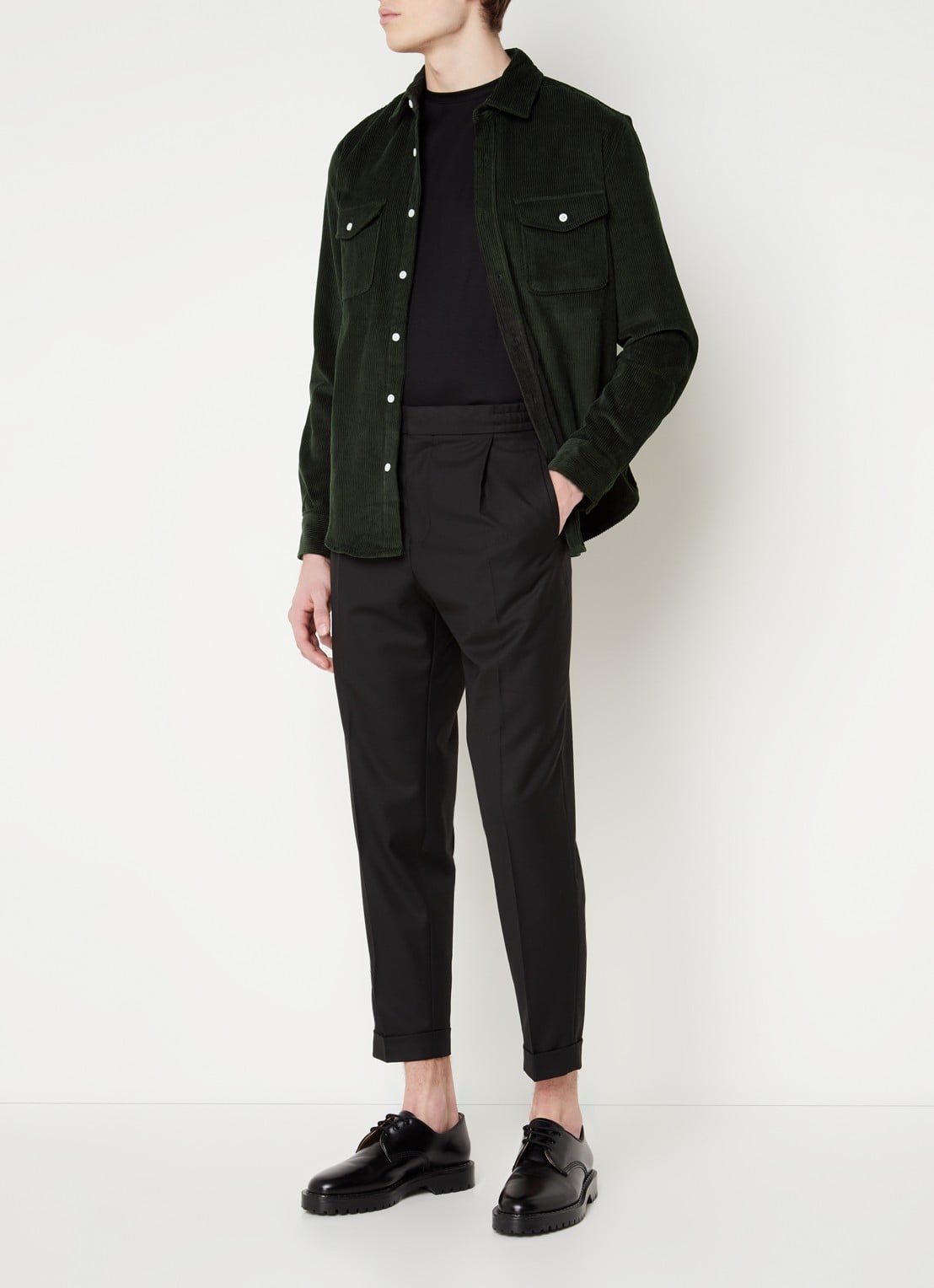Reiss Brighton tapered fit chino met steekzakken - voorkant 3 black / zwart