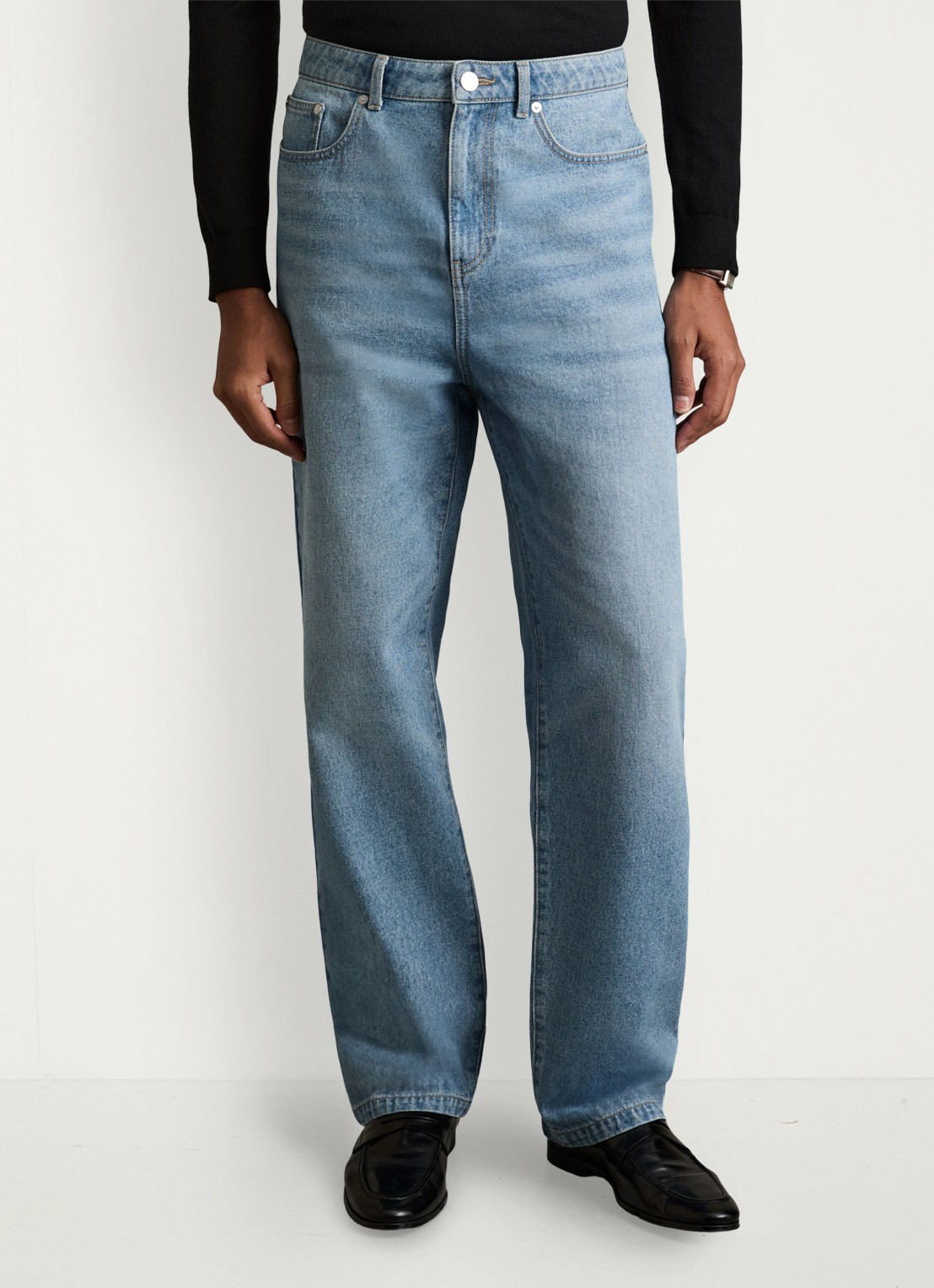 Reiss Broadway loose fit jeans met steekzakken - detail 2 denim