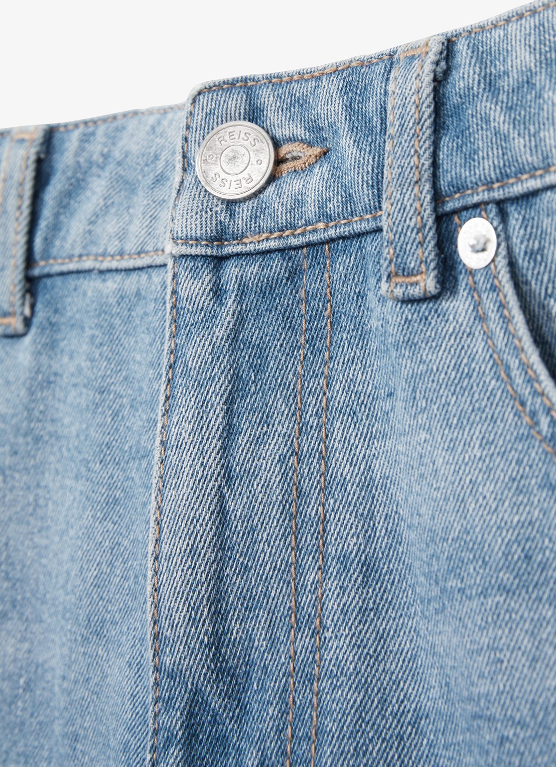 Reiss Broadway loose fit jeans met steekzakken - detail 5 denim