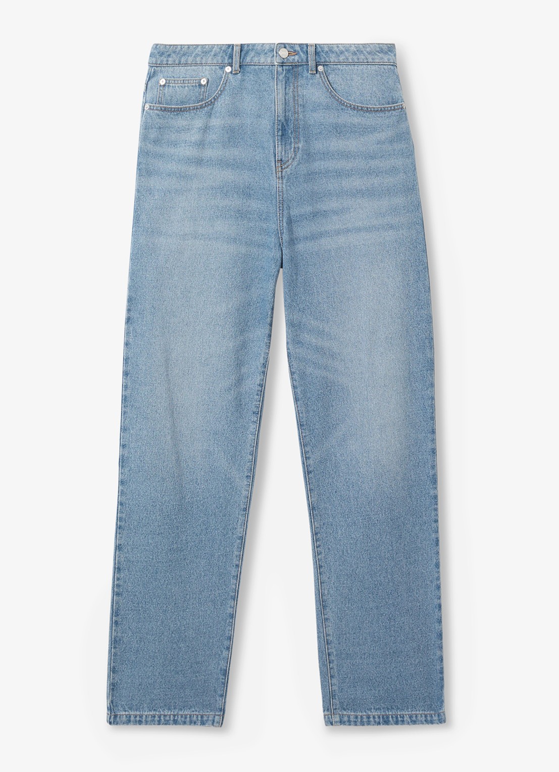 Reiss Broadway loose fit jeans met steekzakken - voorkant 6 denim